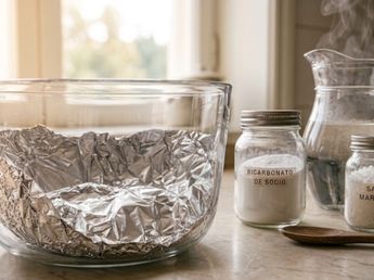 Mezclar bicarbonato de sodio, sal y agua en papel de aluminio: para qué sirve y por qué lo recomiendan