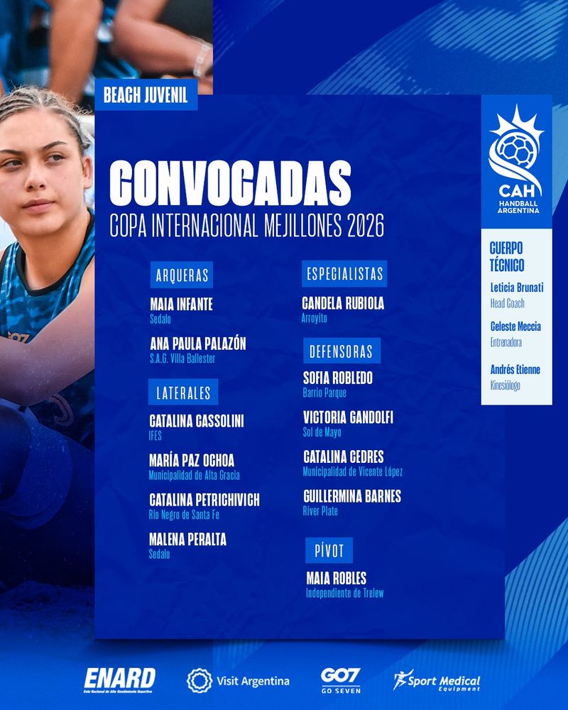 Candela Rubiola convocada a la Selección Argentina Juvenil de Beach Handball