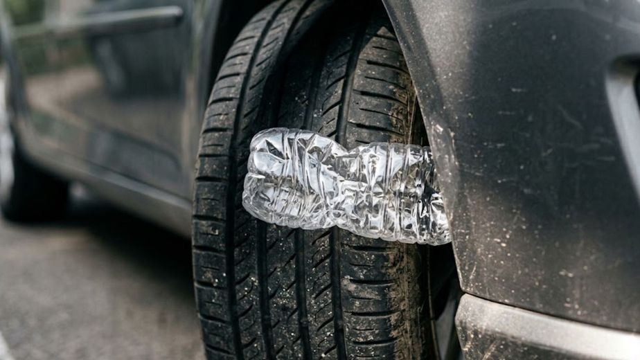 Encontrar una botella de plástico en la rueda del coche: qué significa y por qué es fundamental saber cómo actuar