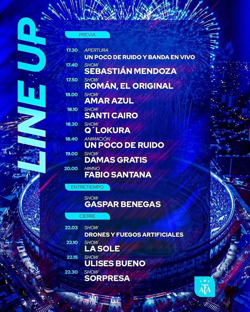Line up de la despedida de Messi.