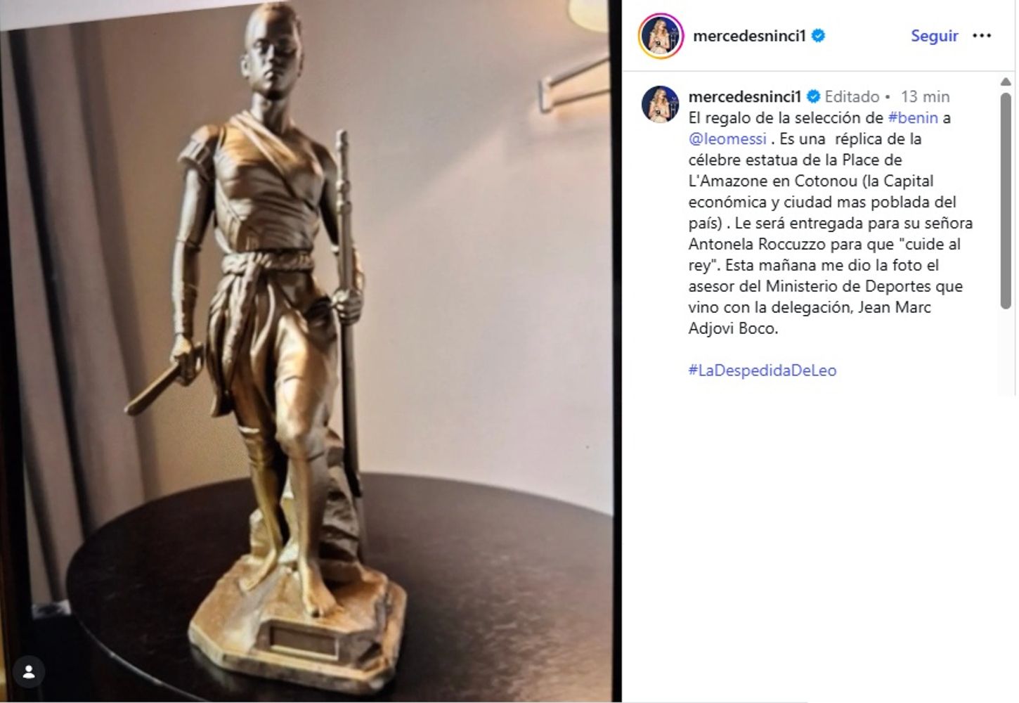 El regalo de Benin a Messi