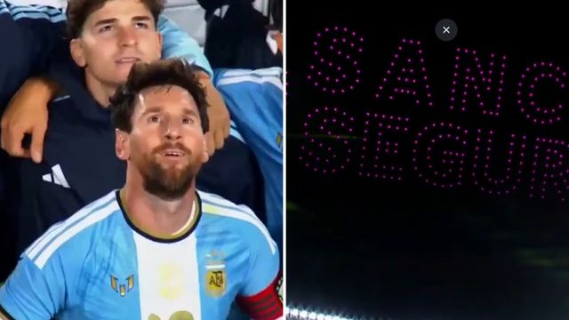 El show de drones a Lionel Messi.