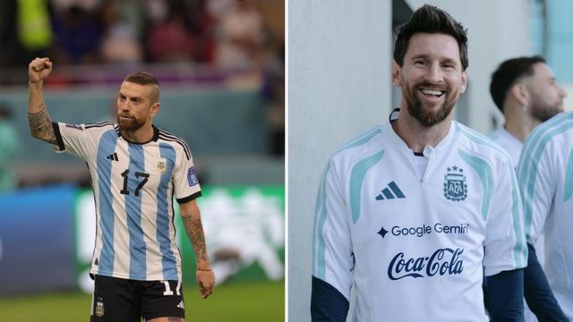 "Papu" Gómez y Lionel Messi.