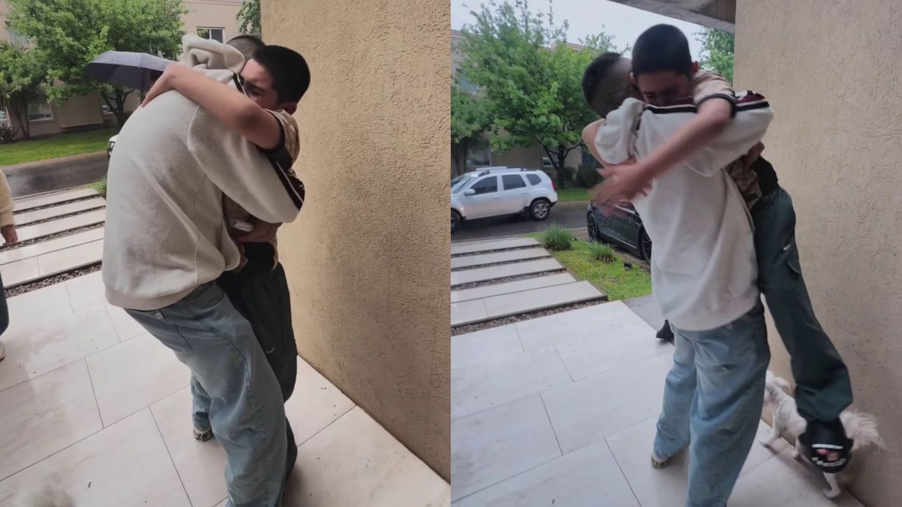 Callejero Fino se reencontró con su hijo. 