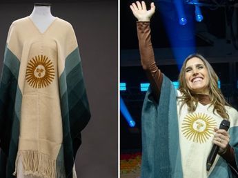 Cuánto cuesta el poncho argentino que usó La Sole en la despedida de Messi: hecho a mano y con una gran historia