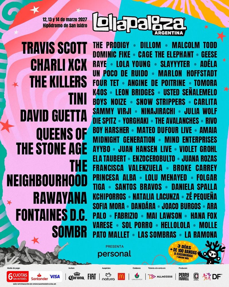 Se anunció el line up del Lollapalooza Argentina 2027: cómo es la lista completa