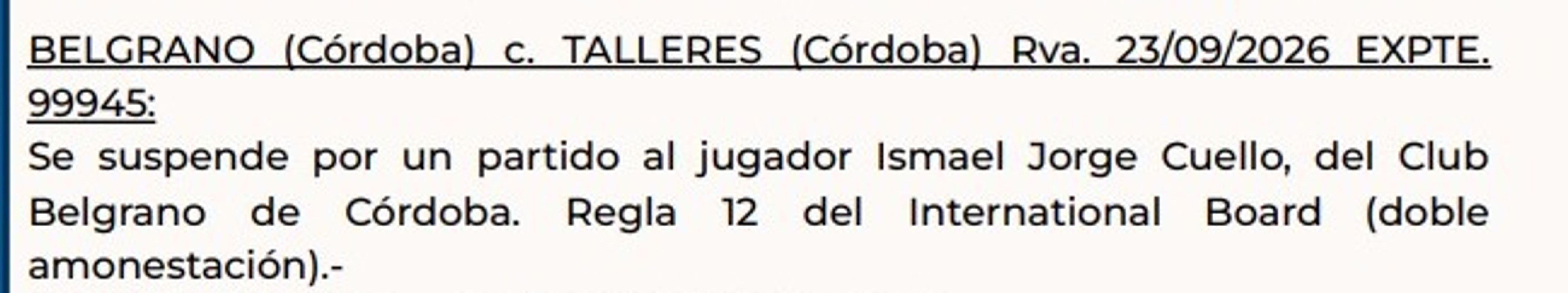 Las sanciones de AFA a Belgrano.