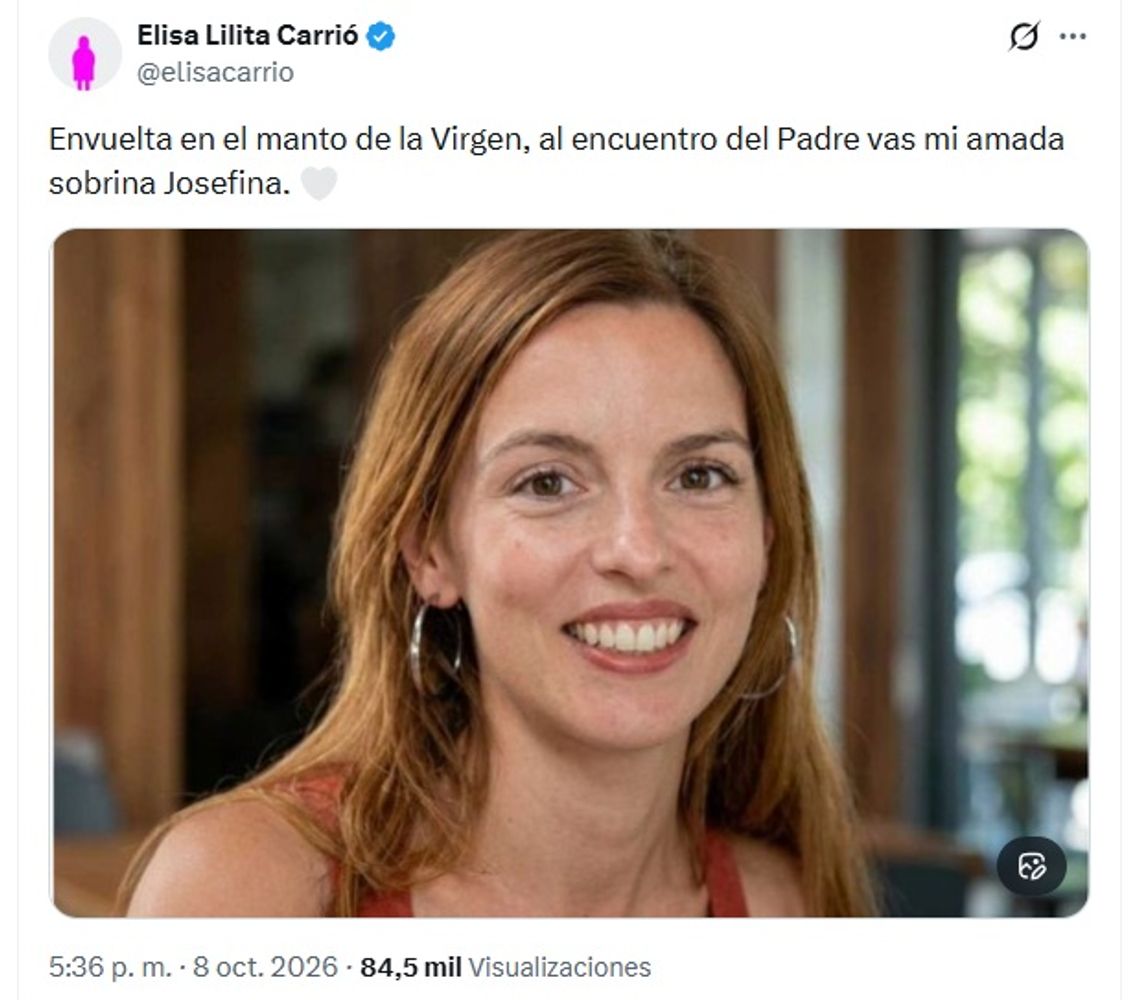 El doloroso adiós de Lilita Carrió a su sobrina