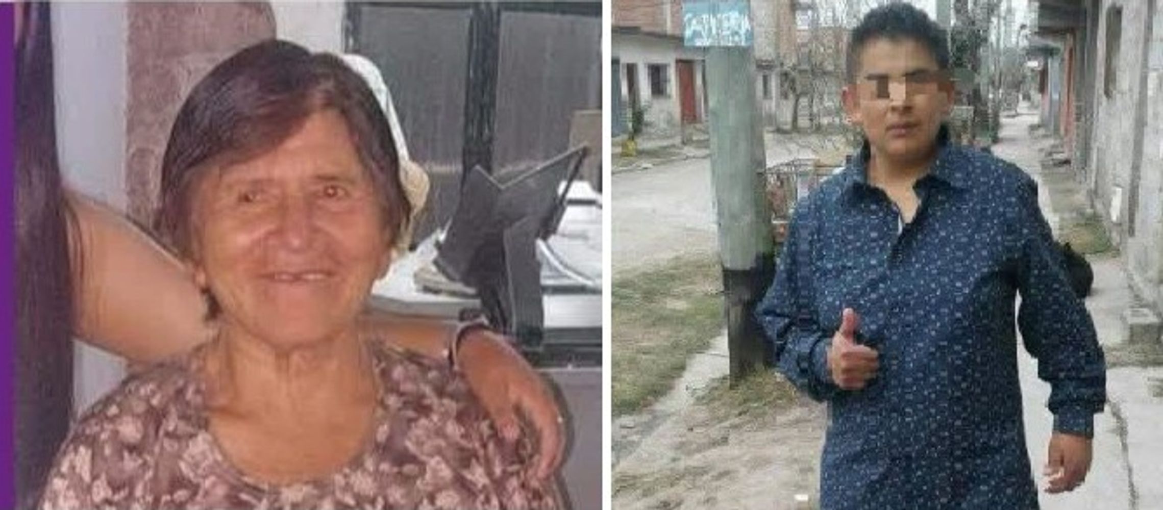 Damiana Ramos (izq.), de 70 años, murió en la noche previa al festejo de su cumpleaños, atropellada por una motocicleta que presuntamente era conducida por una mujer (der.) que se dio a la fuga.