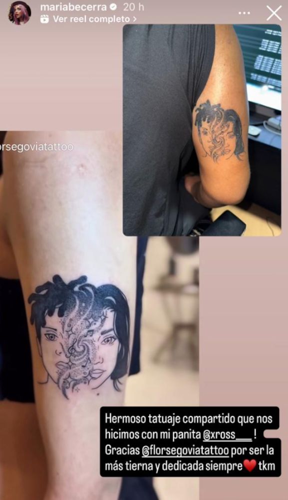 El tatuaje que María Becerra tenía con Xross.