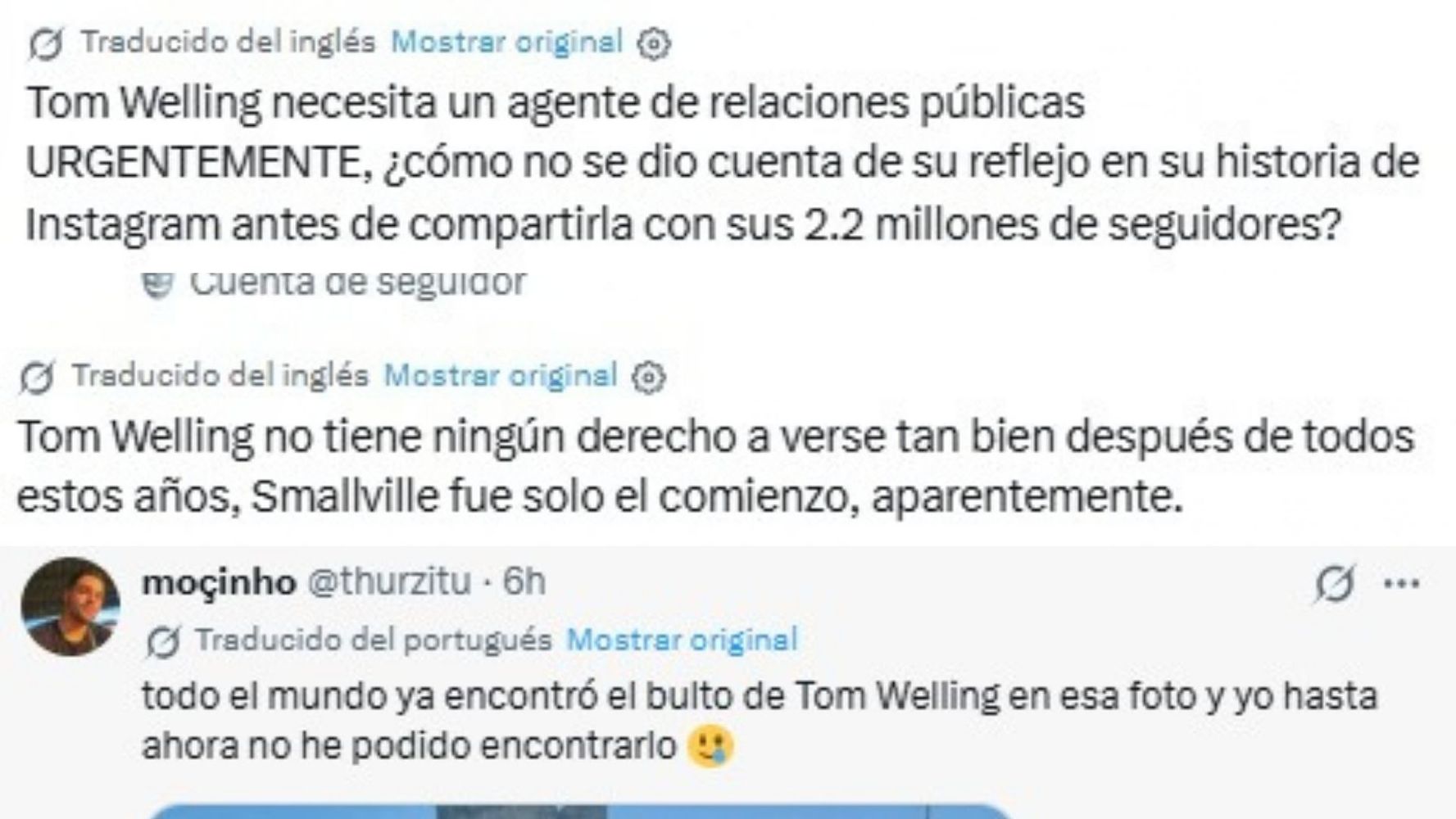 Opiniones sobre la publicación de Tom Welling.