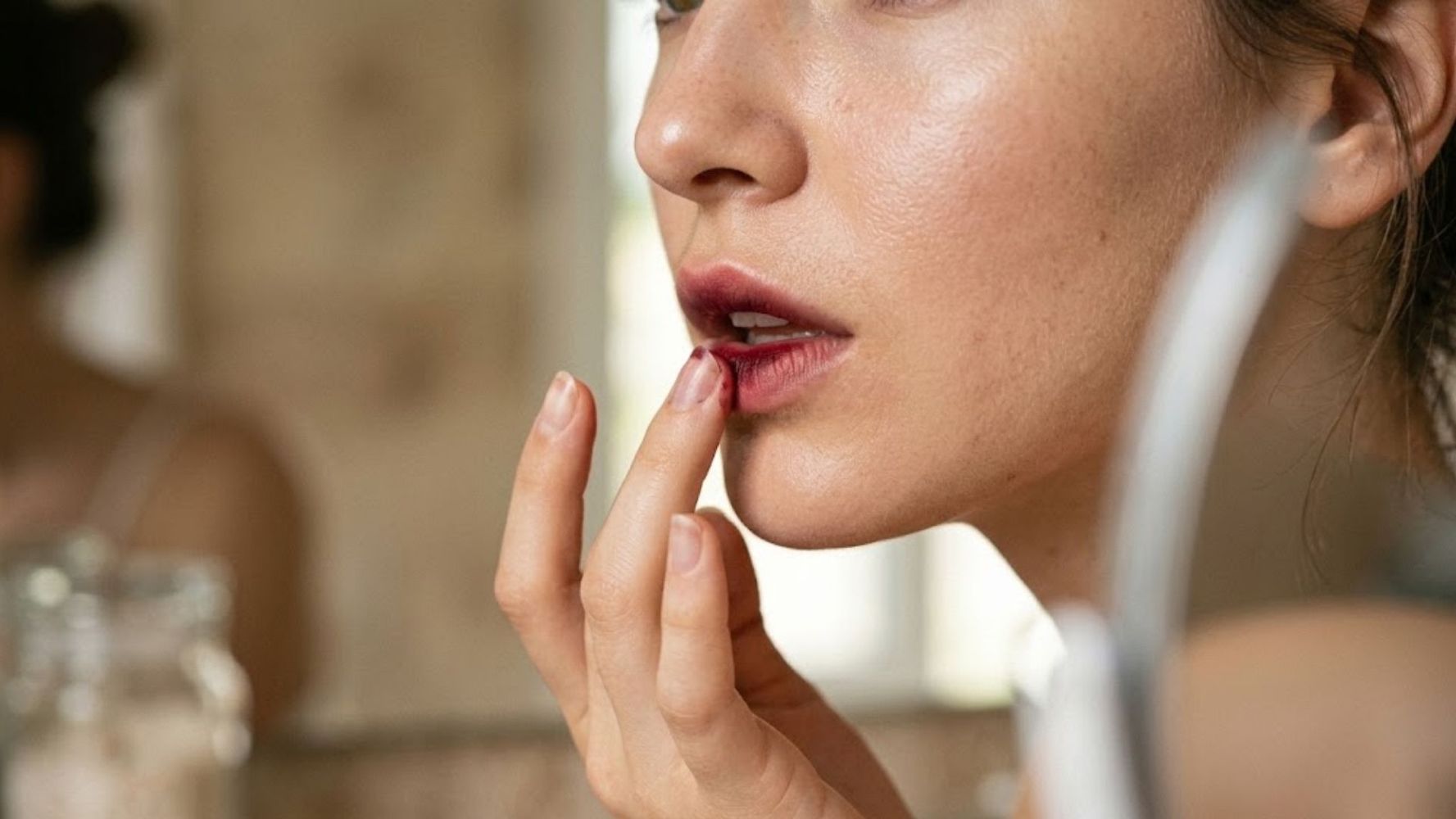 La tendencia de "labios mordidos".