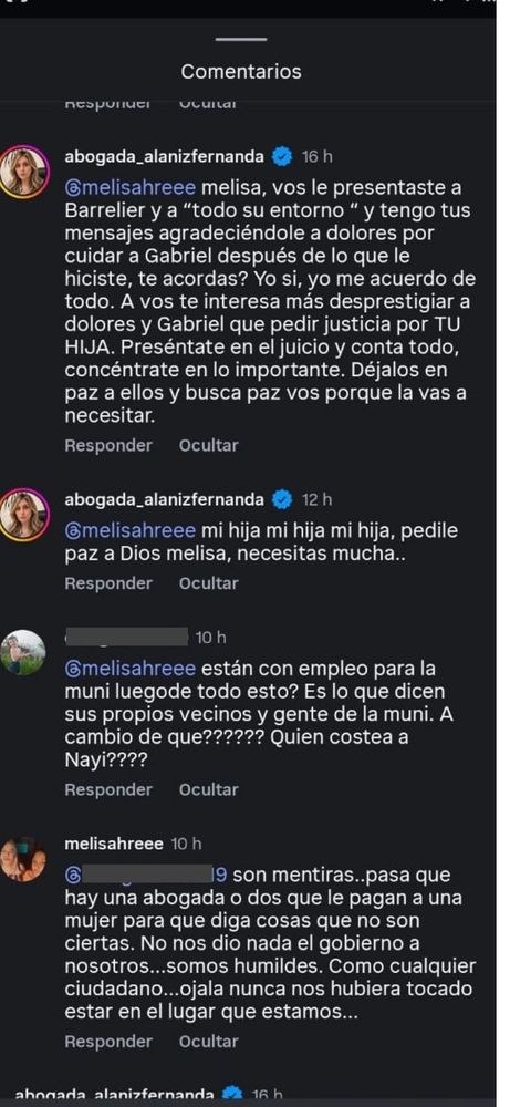 El fuerte intercambio entre Melisa Herrera y Fernanda Alaniz en las redes de Vía Córdoba. 