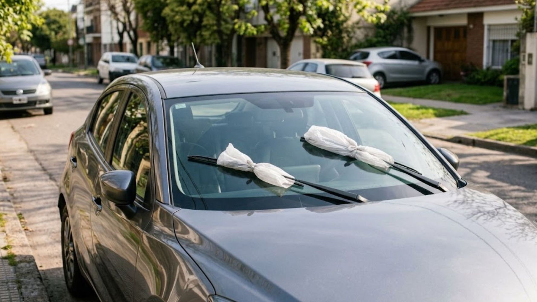 Para qué sirve ponerle bolsas de plástico a los limpiaparabrisas.