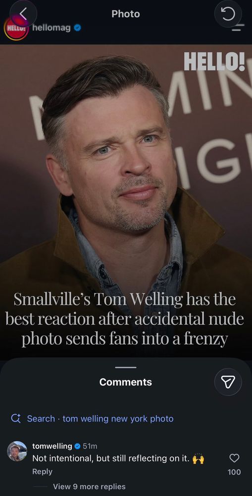 Tom Welling respondió con humor a las publicaciones sobre la imagen que compartió en Instagram.
