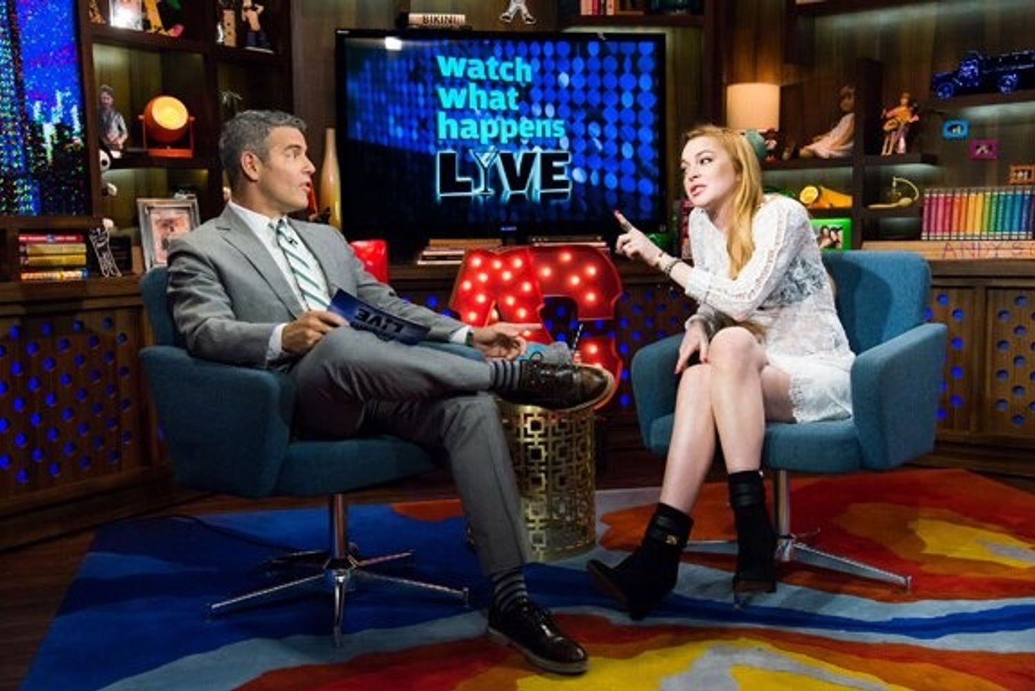 Lindsay Lohan y Andy Cohen.