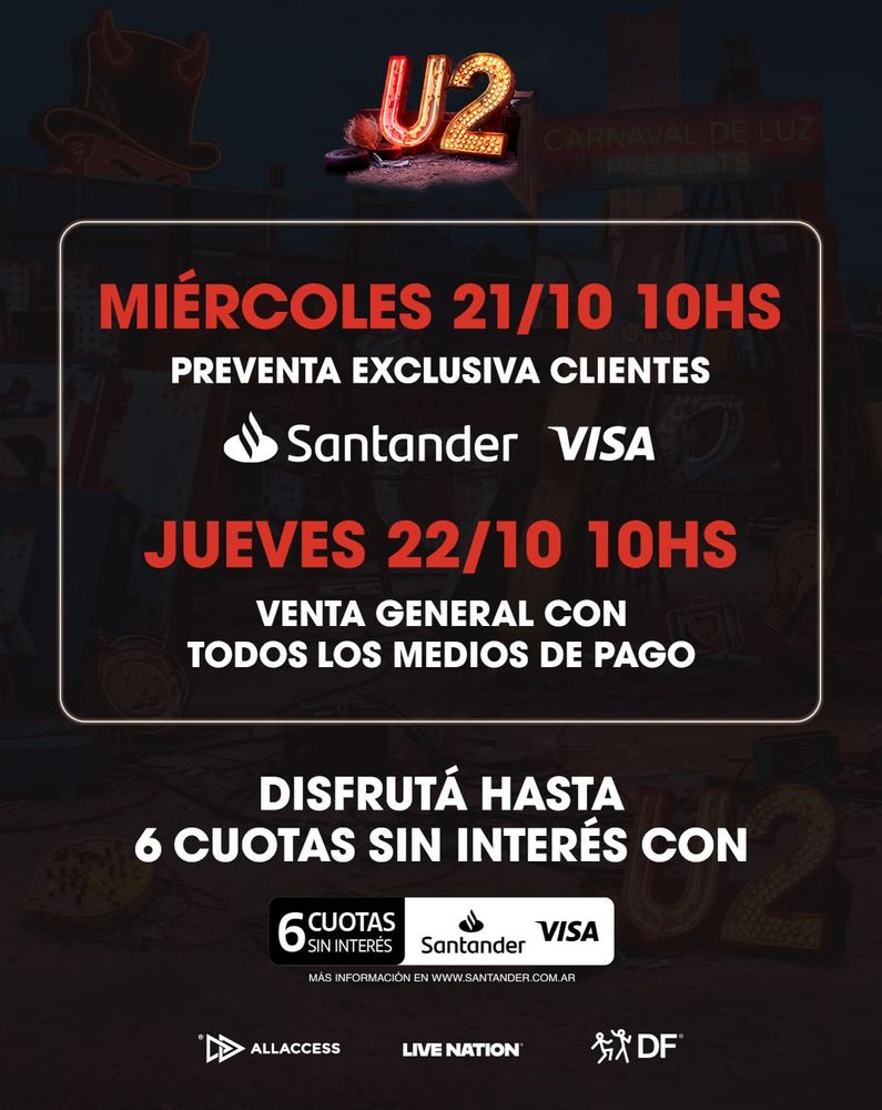 Fechas para comprar las entradas.