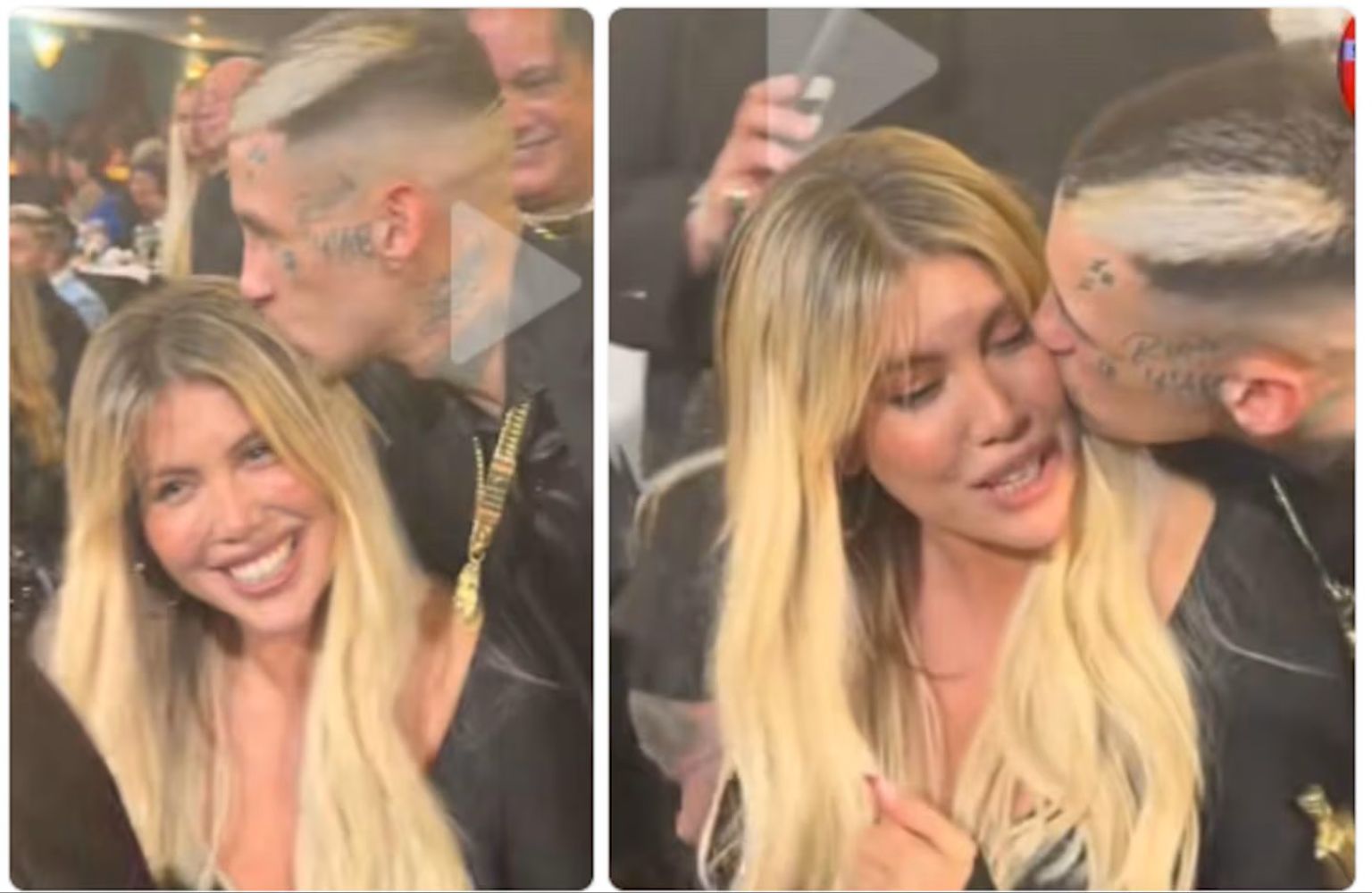 Wanda Nara y L-Gante en los Martín Fierro de la Música. 