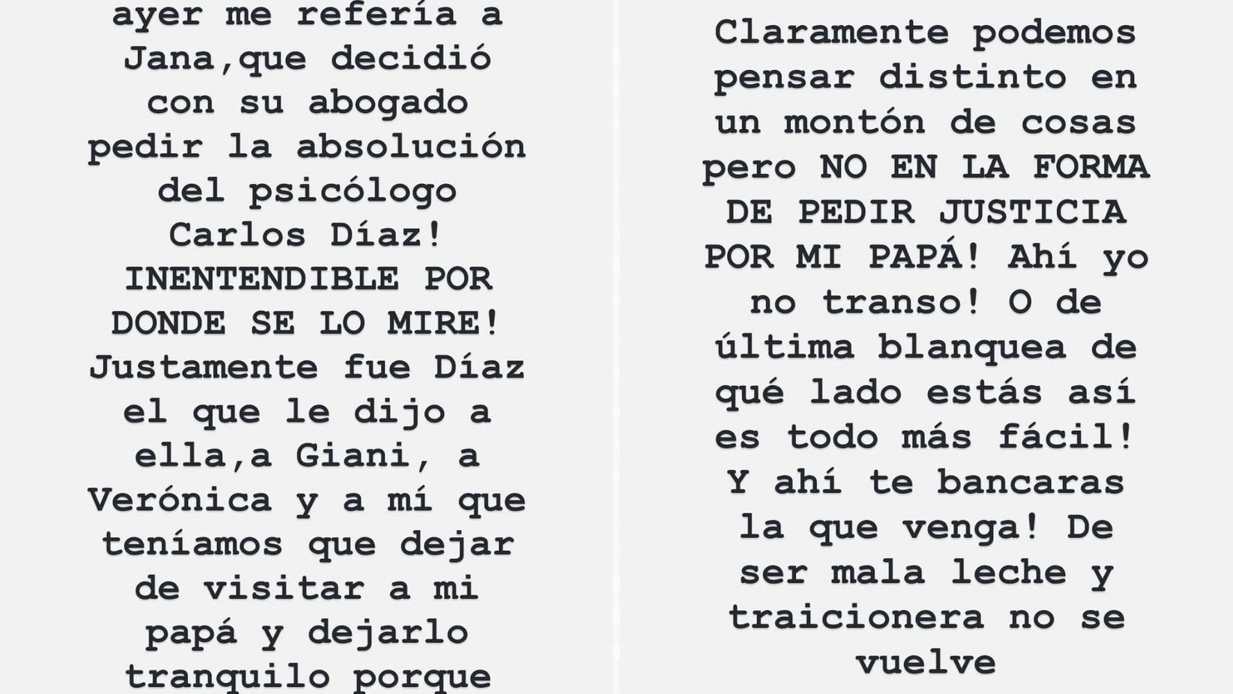 Dalma apuntó contra Jana Maradona.