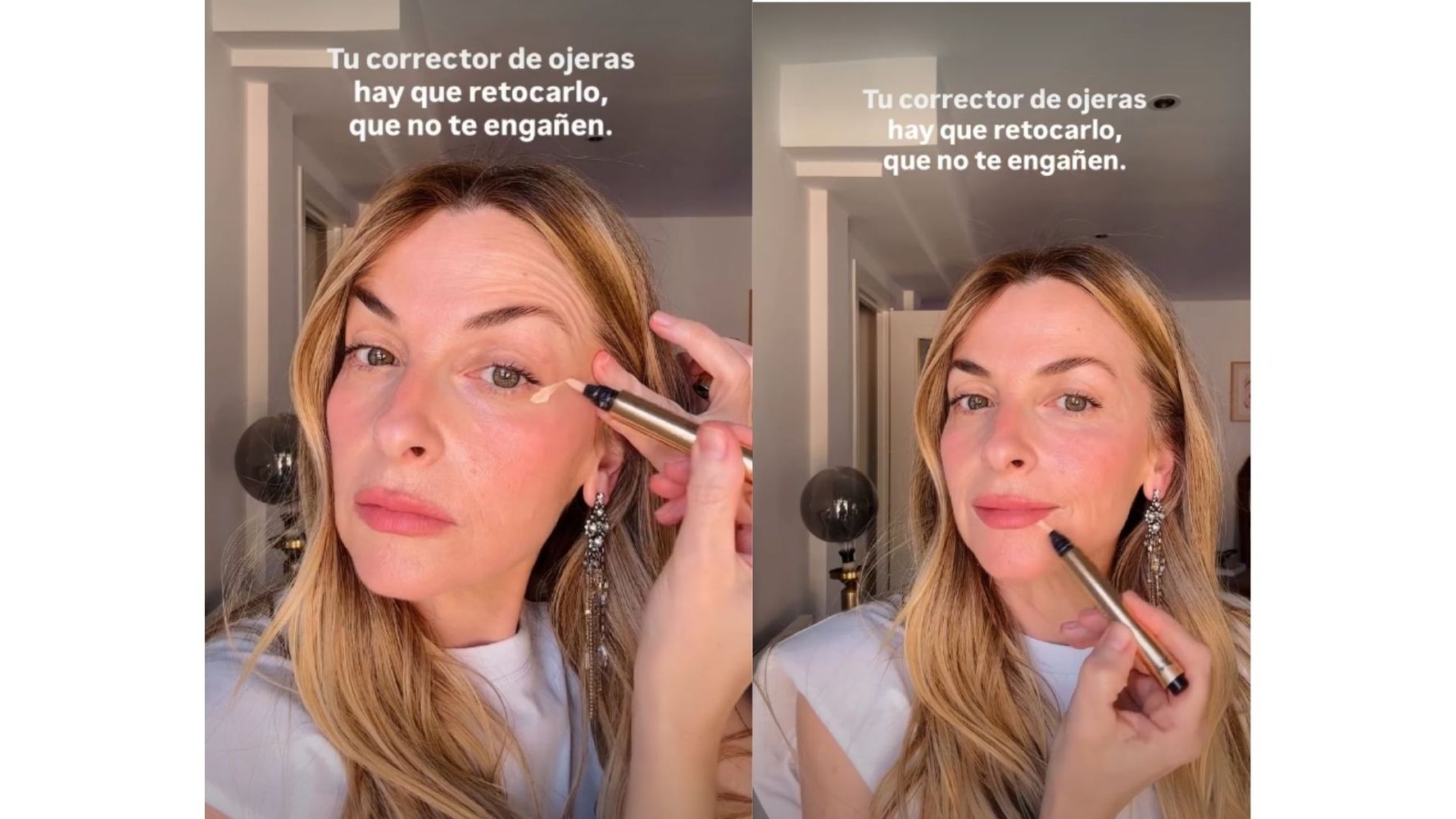 La maquilladora explicó la improtancia de retocar el maquillaje durante el día.