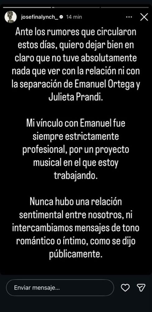 La supuesta "tercera en discordia" negó los rumores
