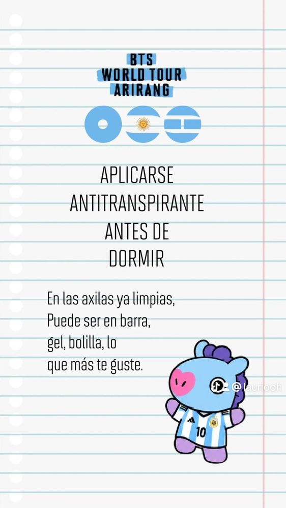 La guía de ARMY aconseja ducharse antes del concierto y usar antitranspirante.