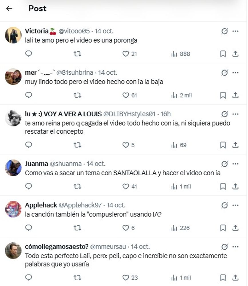 Destrozaron a Lali Espósito por su nuevo video hecho con IA: "Qué triste"