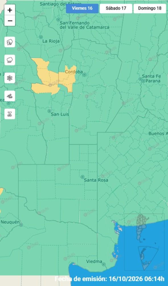 Alerta amarilla por tormentas para Córdoba.