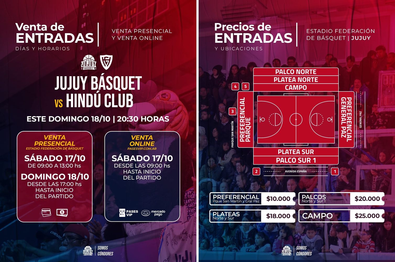 Las entradas estarán a la venta desde las 17:00 y el partido dará inicio a las 20:30.