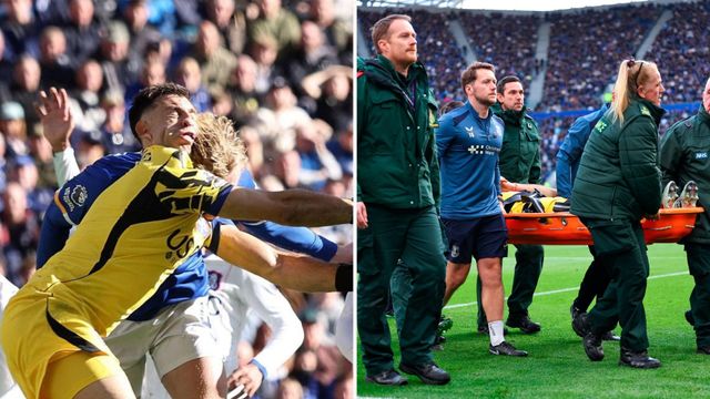 "Dibu" Martínez salió golpeado del campo de juego.