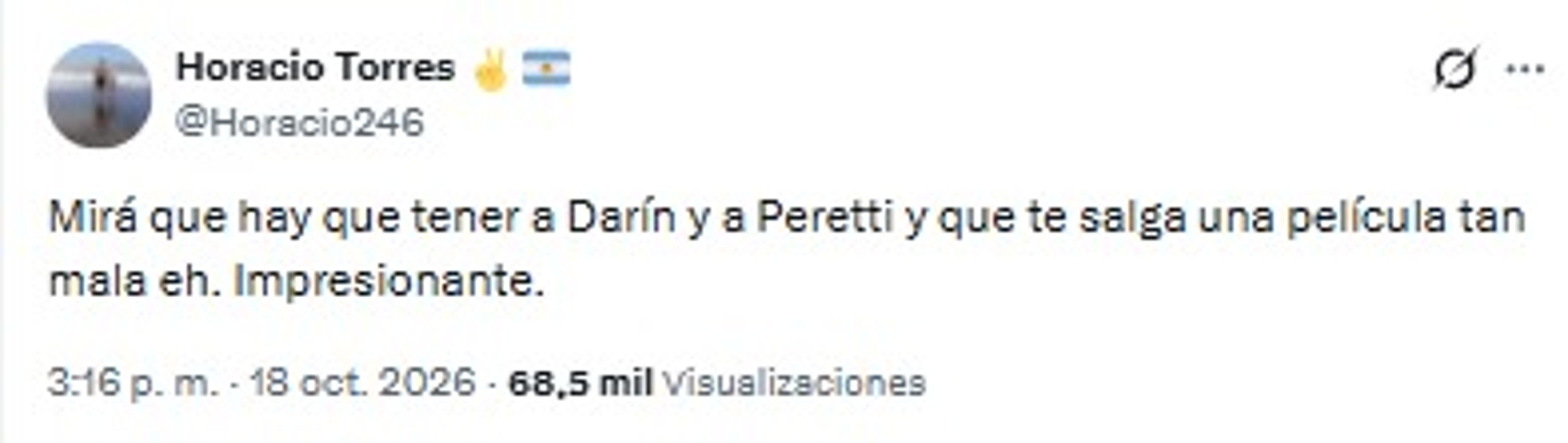 La película de Ricardo Darín generó críticas entre los espectadores en las redes sociales.
