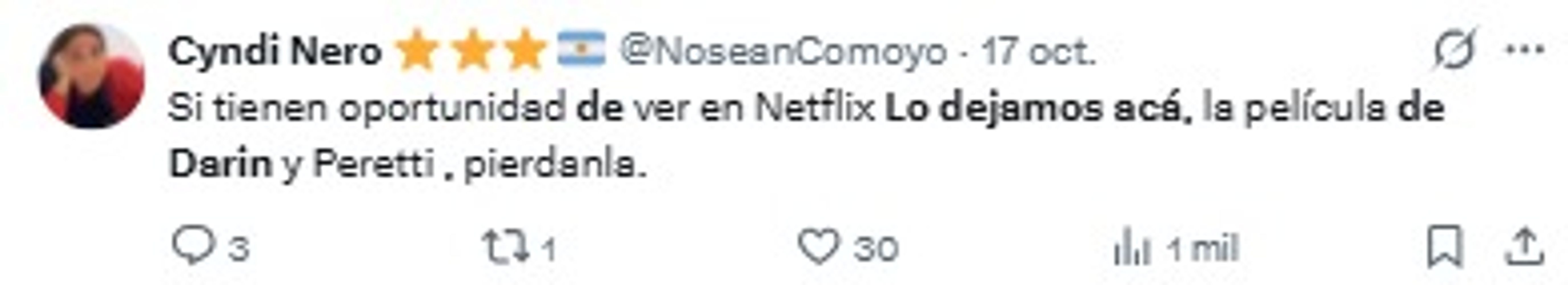 Las opiniones negativas sobre la película también se hicieron visibles en las redes.