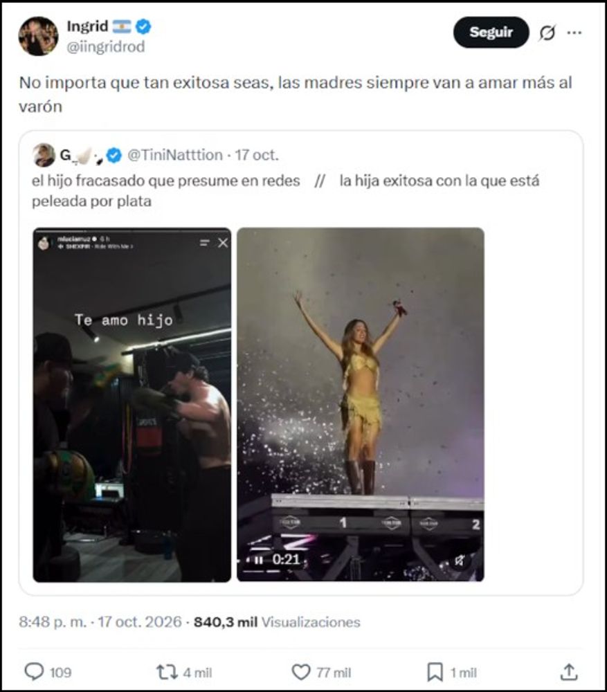 En redes sociales se habló mucho sobre las publicaciones que hizo la mamá de Tini.