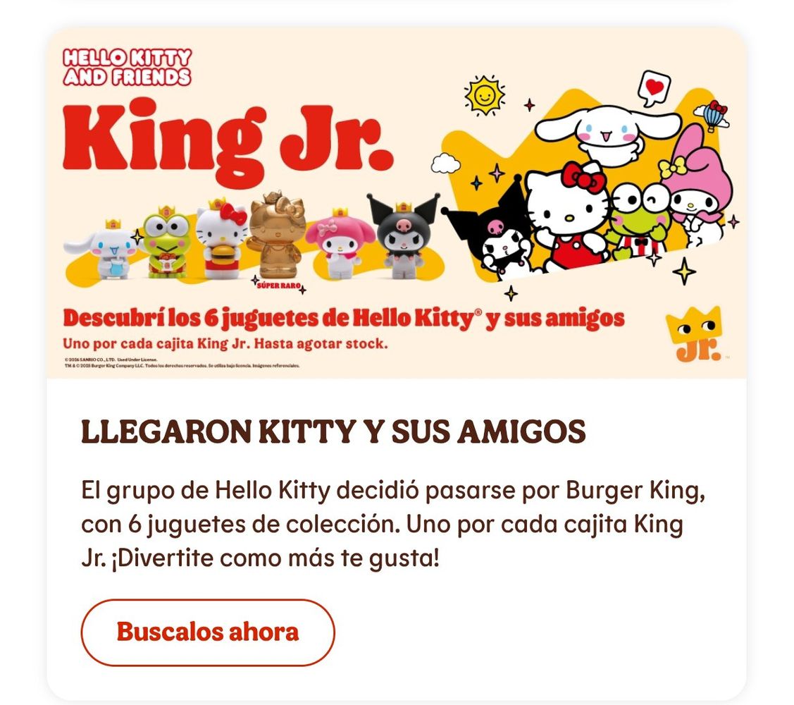 Burger King lanzó juguetes de Hello Kitty: cuáles son los modelos de la colección y cuánto cuesta la Cajita Mágica
