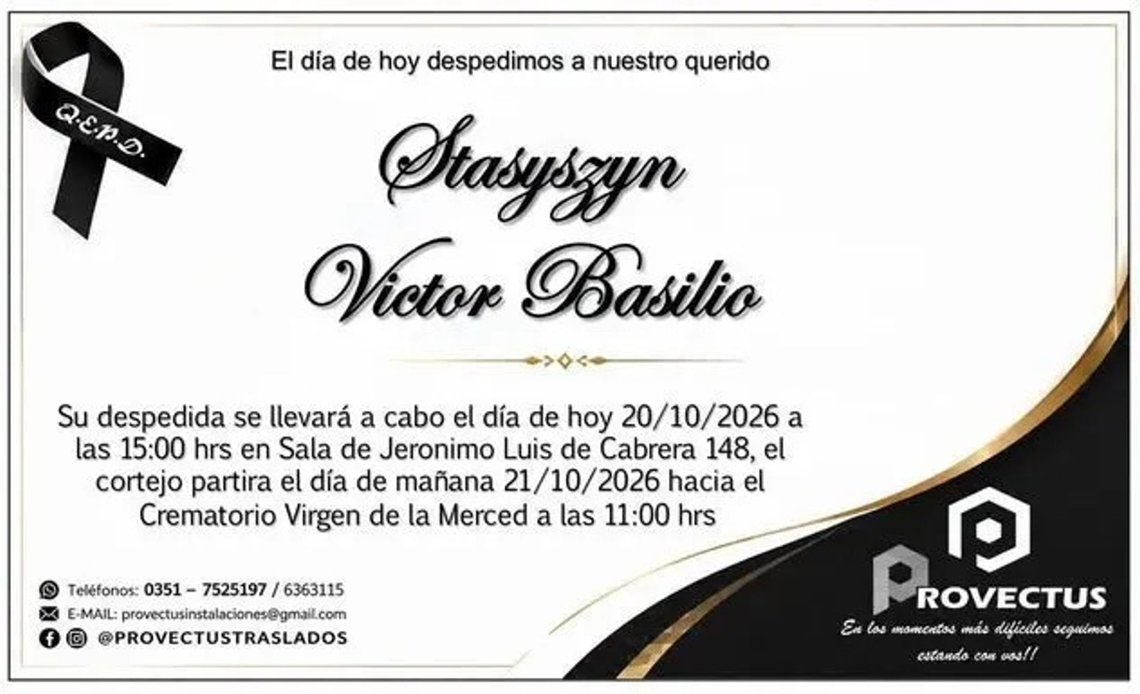 El último adiós a Stasyszyn.