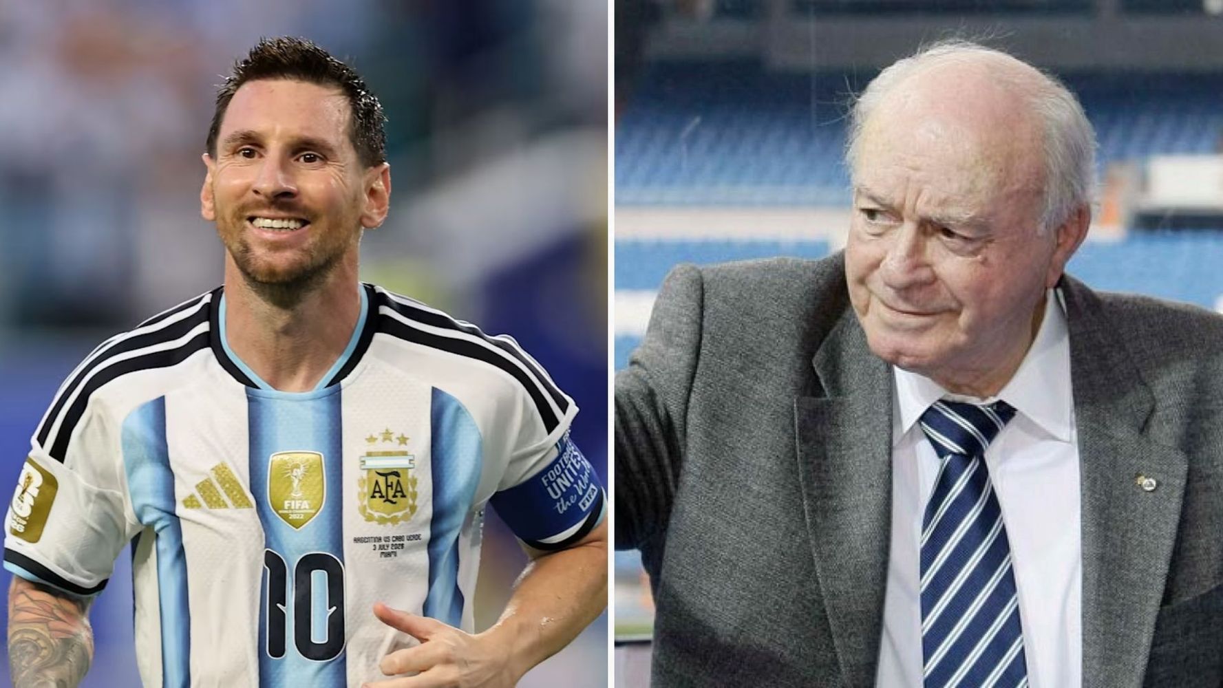Lionel Messi y Alfredo Di Stéfano.