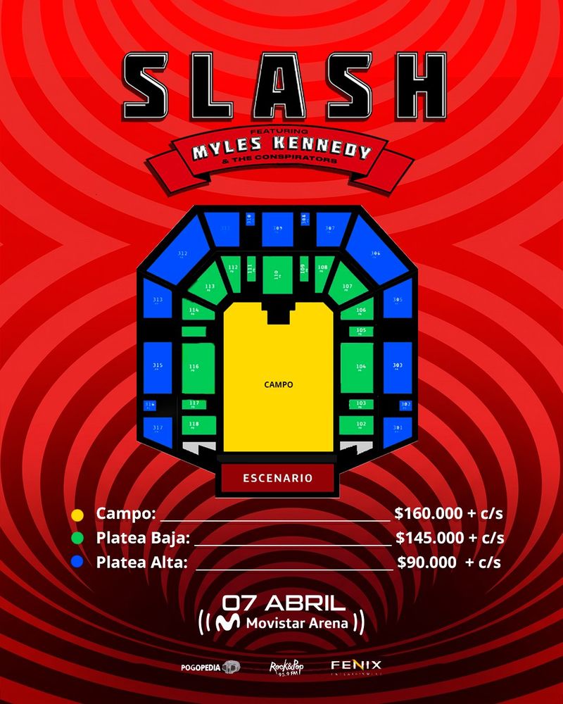 Slash en Argentina en 2027: precios de entradas y dónde comprarlas