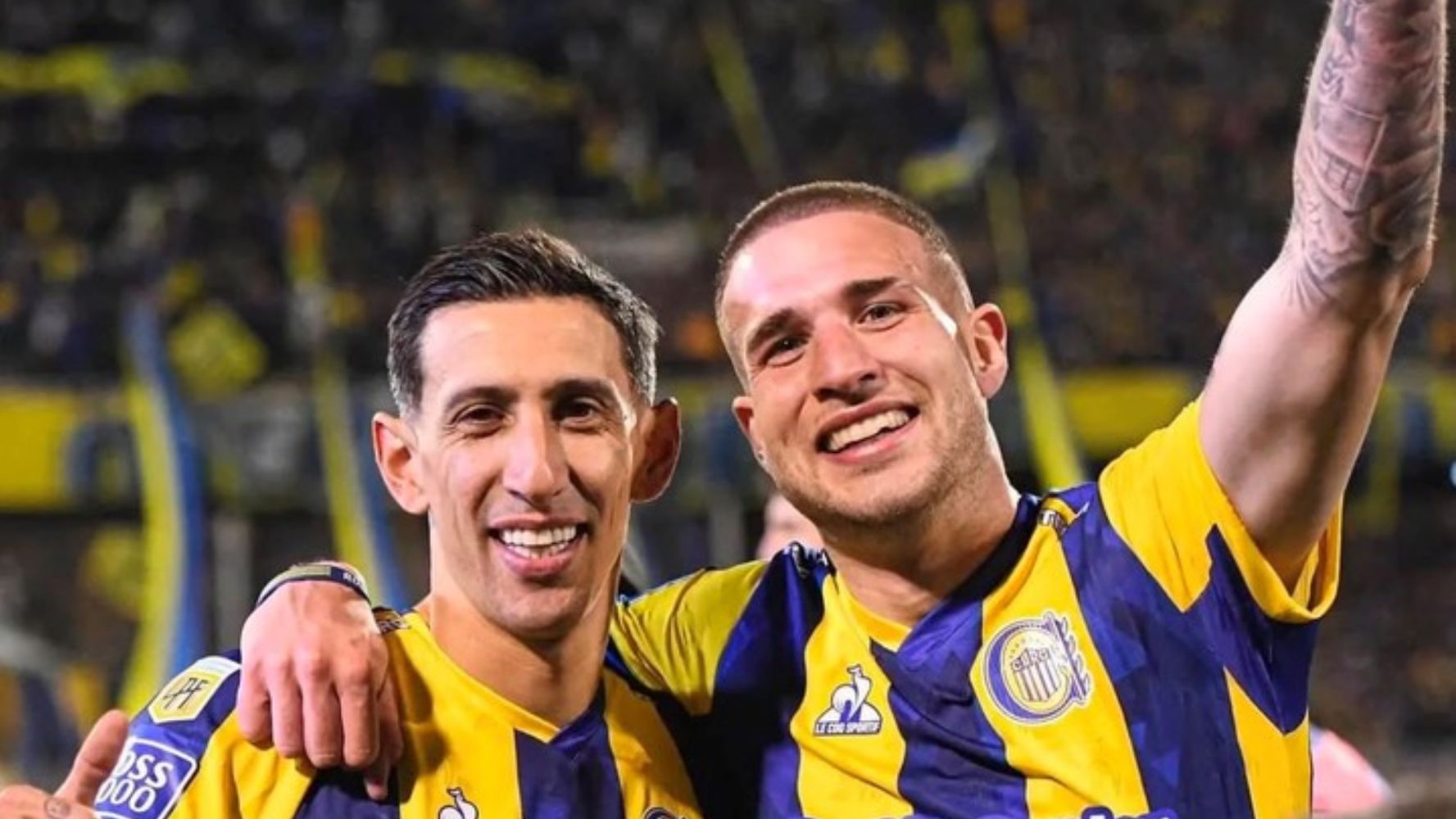 Agustín Módica junto a Ángel Di María