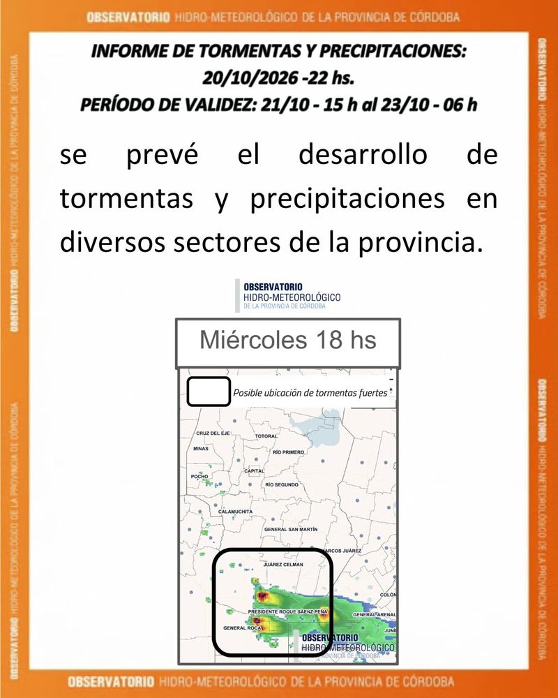 El informe del OHMC con las precipitaciones para Córdoba.