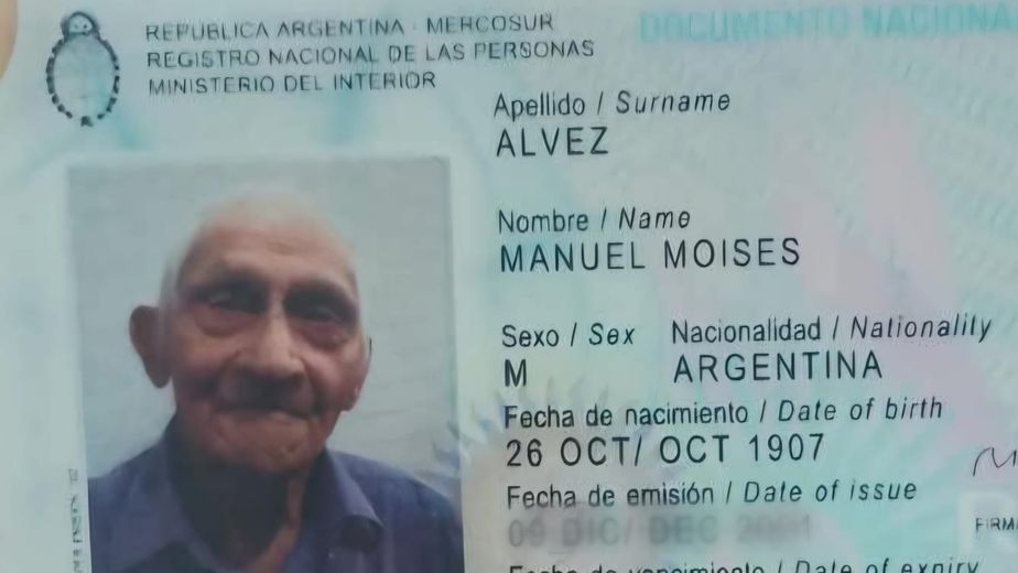 Misiones: murió a los 118 años Manuel Moisés Alvez, uno de los hombres más longevos de Argentina