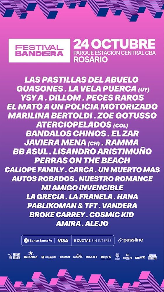 Festival Bandera 2026 en Rosario: horarios, grilla completa, entradas y todo lo que hay que saber