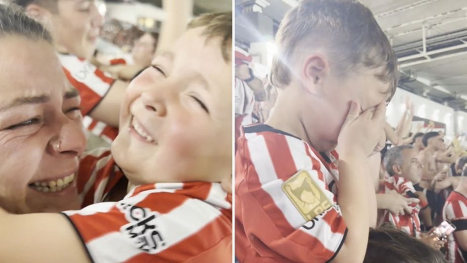 La emoción de Salvi, el niño furor en redes sociales, tras la clasificación de Estudiantes a la final de la Copa Libertadores