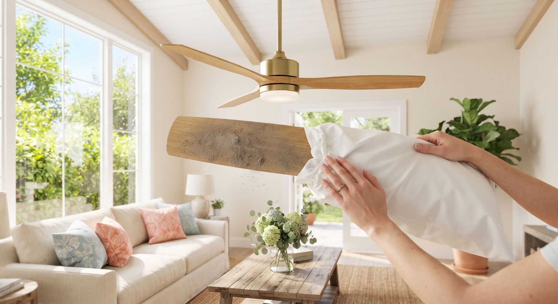 El sencillo truco para limpiar las aspas del ventilador con una funda de almohada: cómo eliminar el polvo acumulado en pocos minutos y evitar que la suciedad se esparza por toda la casa