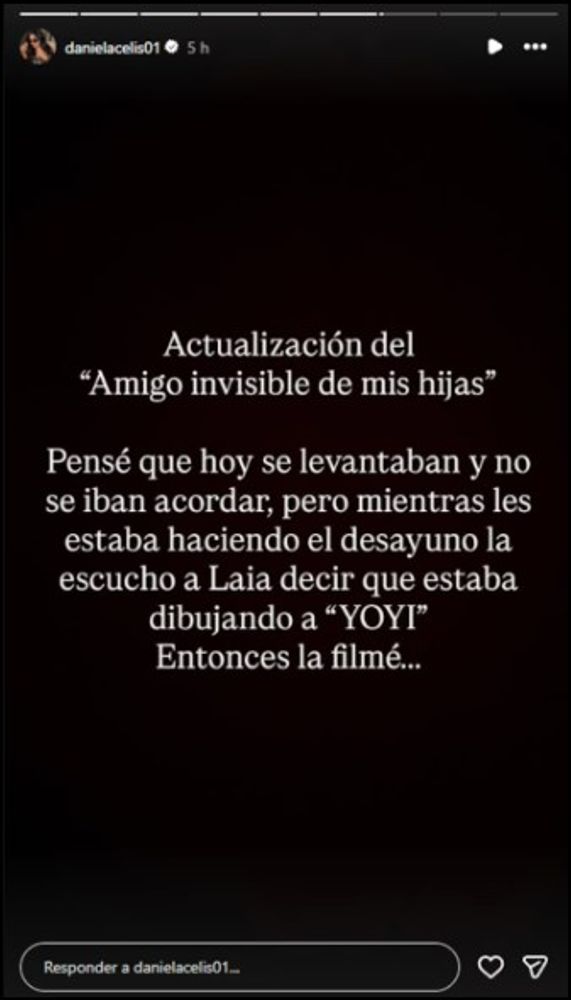 Daniela Celis habló sobre el amigo imaginario de sus hijas.