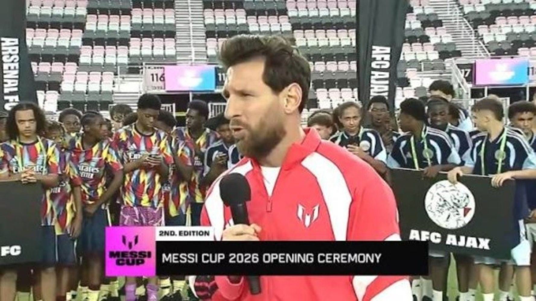 Lionel Messi se olvidó de un detalle durante un discurso