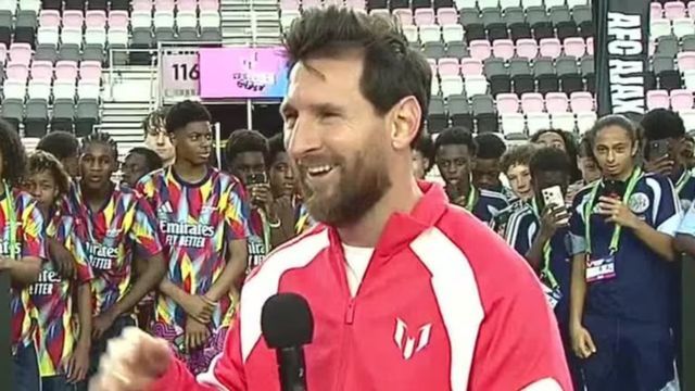 Lionel Messi se olvidó de un detalle durante un discurso