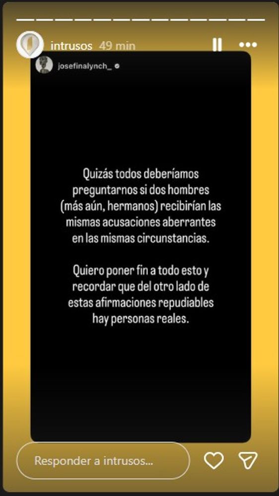 El descargo de Josefina Lynch sobre las versiones de un encuentro íntimo entre ella, su hermana y Emanuel Ortega