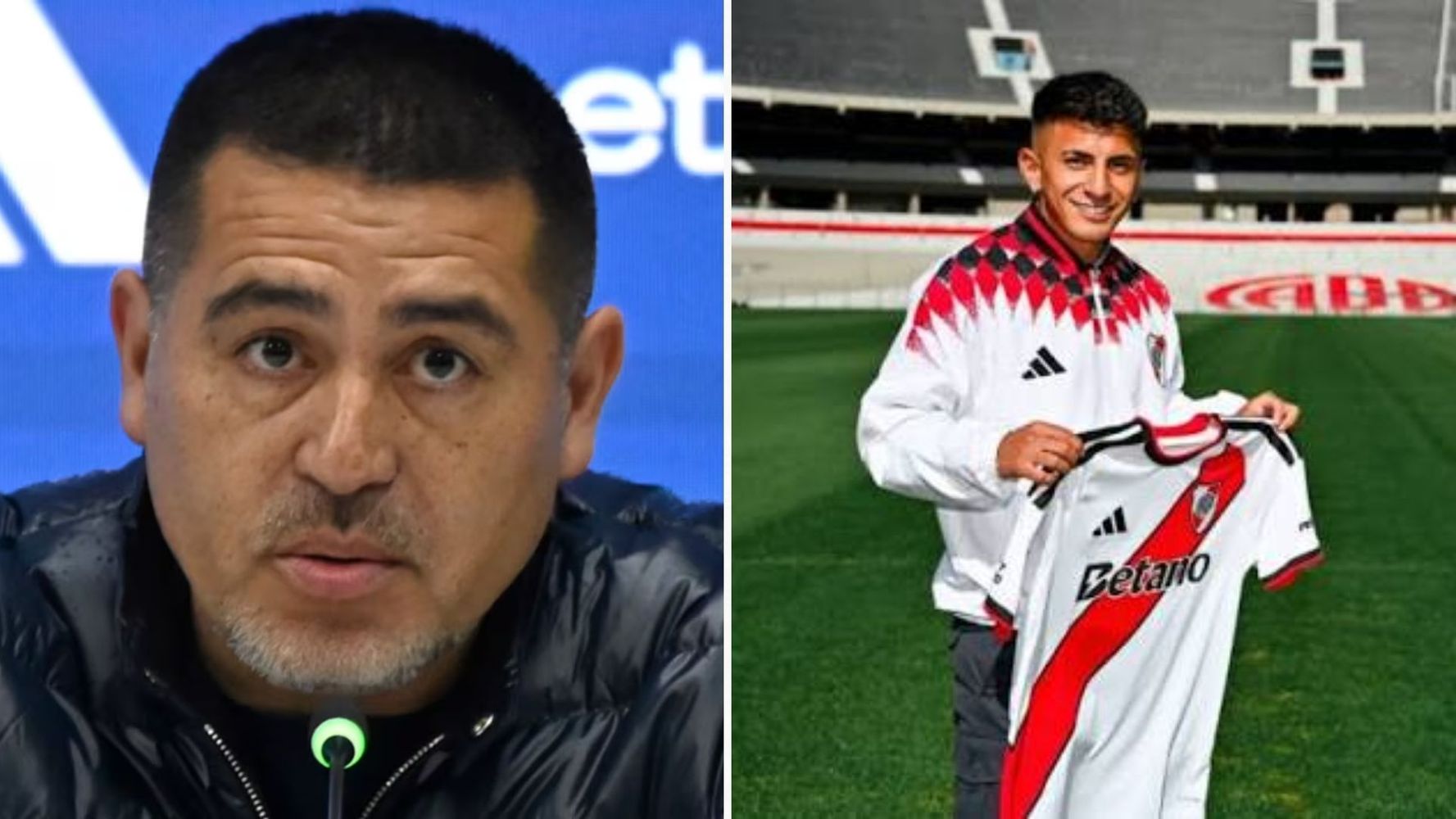 Juan Román Riquelme y Thiago Almada.