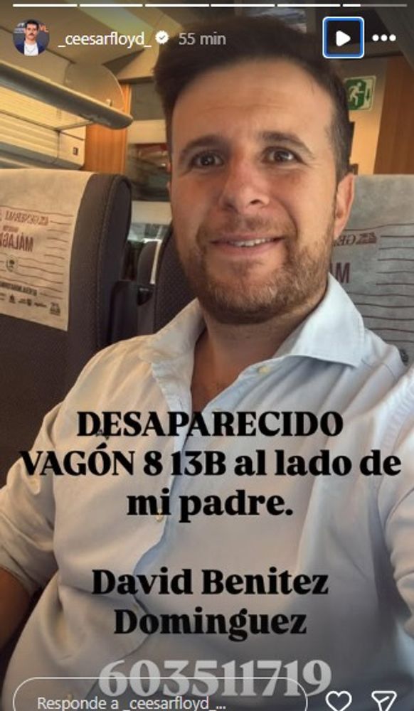 César Vicente sobre la persona que iba junto a su padre.