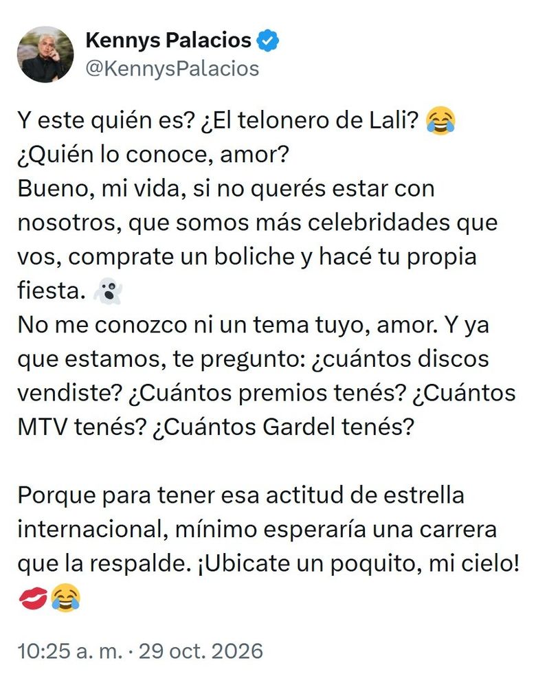 La furia de Kennys Palacios con Dillom tras ningunear a los de Gran Hermano